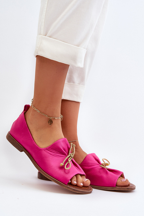 Zazoo 2660 Dámské kožené baleríny fuksie