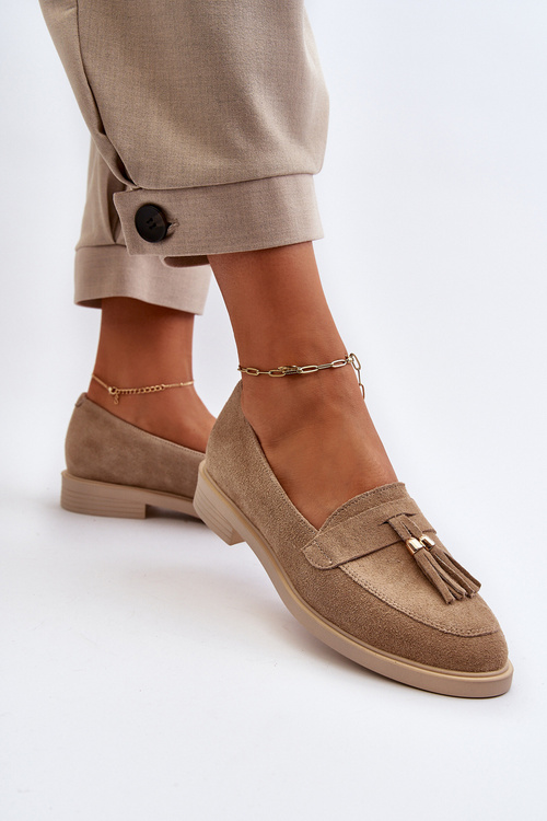 Bežové Dámske Mokasíny Na Plochej Päte Zazoo 3420