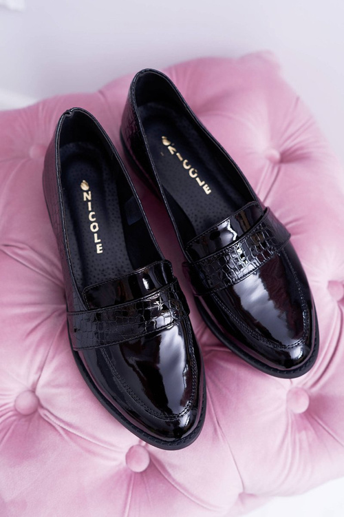 Women's Polobotky Slip-on Kožené Černé Dynasty