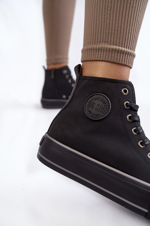 Dámska vysoká izolovaná veľká hviezda kk274173 tenisky čierne