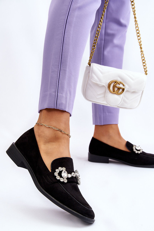 Elegantné semišové čierne aliya mokasíny