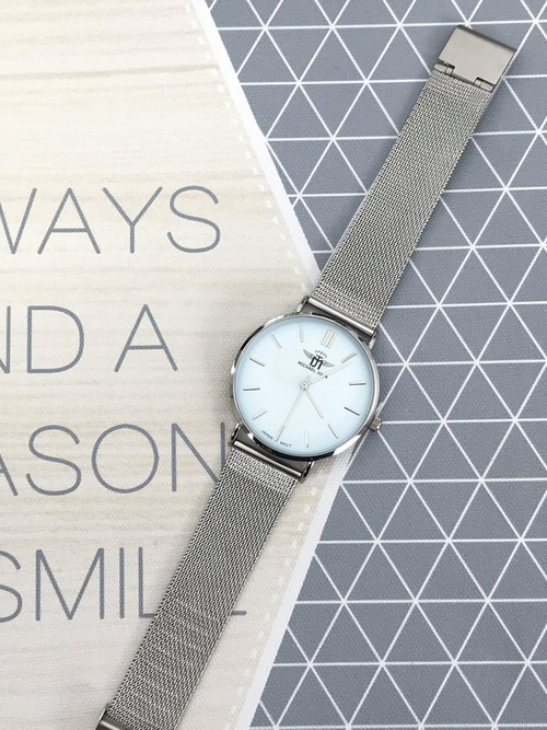 Dámské Hodinky Michael John Florence Silver Light Blue 40mm