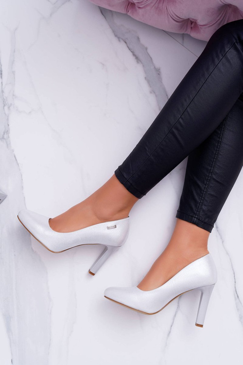 Dámske pumpy na Sergio Leone 1457 Silver Campbell Post