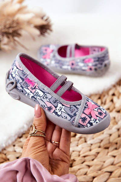 Žabky Baleríny Befado Kočky 116X297 šedá