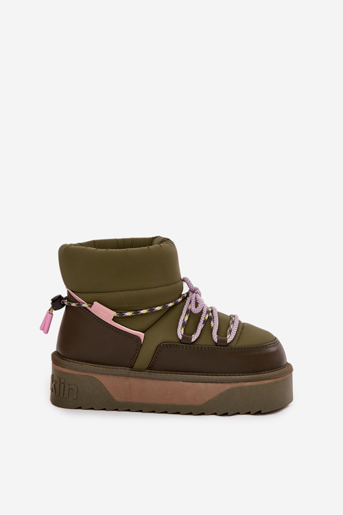 Snežné čižmy na platforme D.Franklin DFSH371015 Khaki