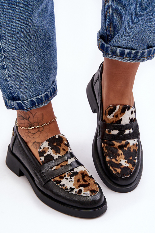 Kožené Ženy Mokasíny Maciejka 06250-01 Černá