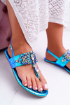 Sandále japonské s kryštálmi lu boo modrá