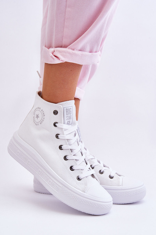 Dámske tenisky s vysokým materiálom Big Star LL274A183 biela