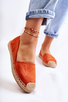 Klasické ženské semišové espadrilles oranžová Clarice