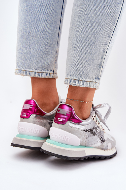 Semišové Športové Topánky Tenisky Dámske D.Franklin Ztlmená Biela DFSH387005