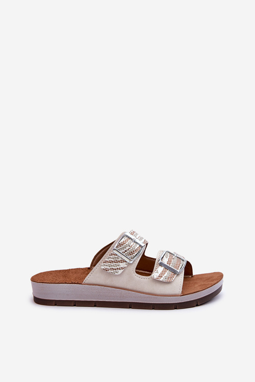 Pohodlné Dámske Papuče S Sponami Inblu CP000045 Bežové