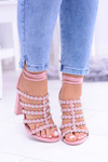 růžové dámské sandály na sloupu Ysmira