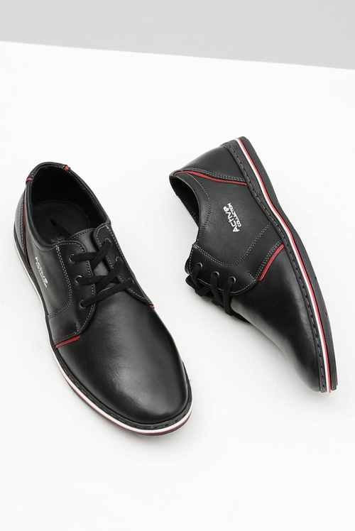 Čierna kožená pánska topánky marko