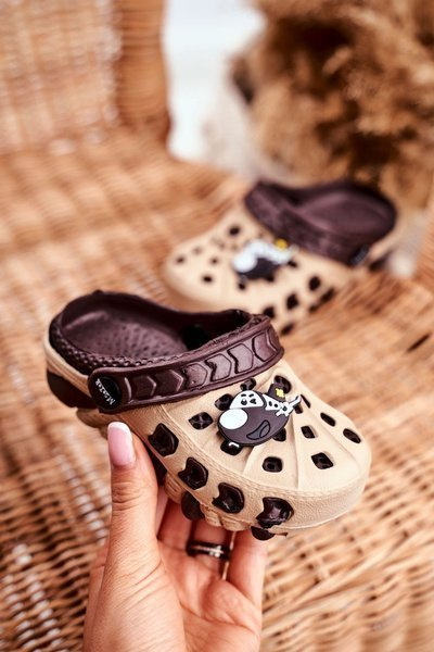 Dětské žabky Pěnové Kroks Bronzová Letadlo Donald