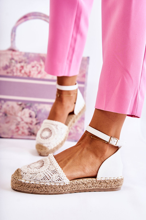 Ženské sandále espadrilles Openwork White Murillo