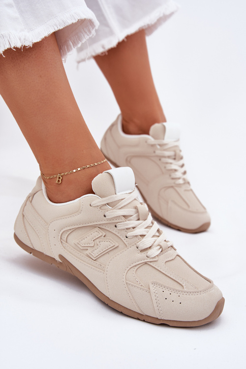 Dámské Sportovní Boty Z Eko Semiše Béžové Dorella