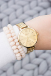 Women's Golden Stylish Watch with Bracelet
