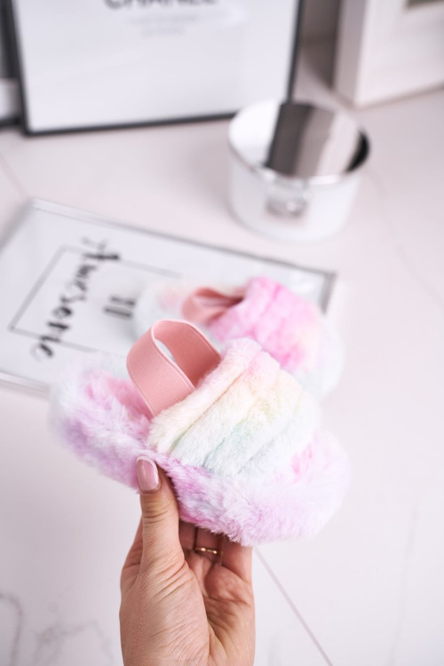 Dětské nazouváky s kožešinou barevné Fluffy