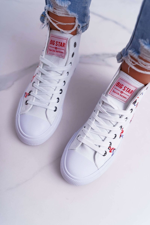 Dámske vysoké tenisky Big Star White DD274660