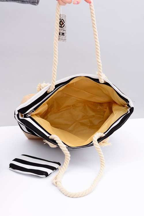 Dámska čierna veľká kabelka pláže Marynarska