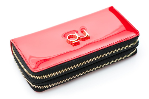 Veľká dámska červená lakovaná nobo peňaženka