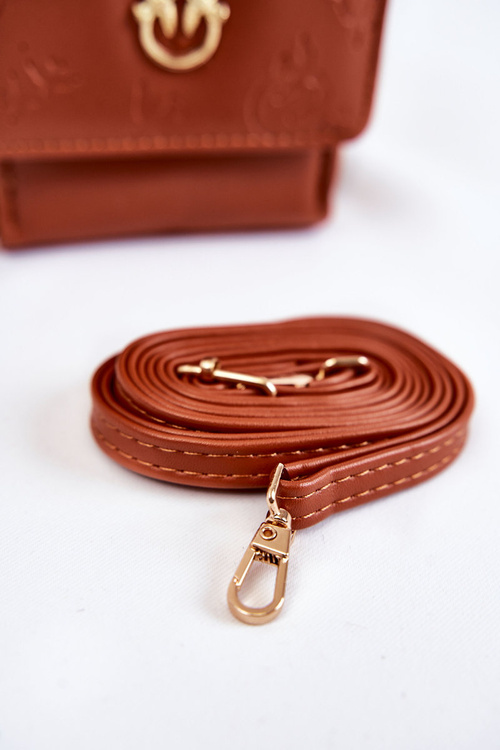 Módní kabelka peněženka 2v1 s embosováním hněde Savano