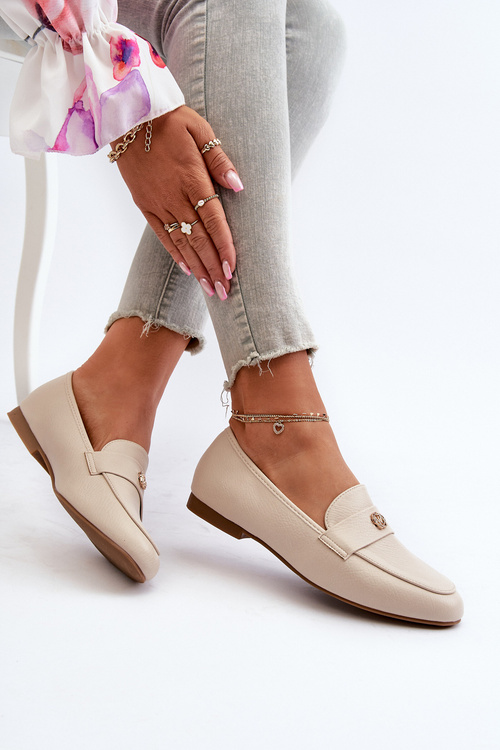Dámske mokasíny na plochej podrážke béžové Sylvaine