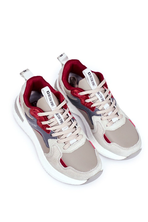 Pánske športové topánky veľká hviezda Gray Burgundsko GG174463