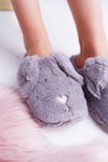 Dámske papuče Soxo Fluffy Dogs so šedými ušami
