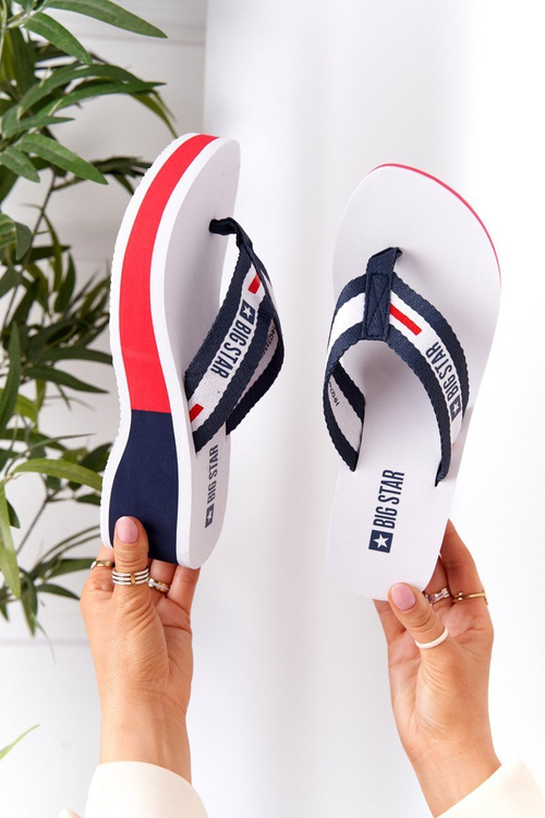 Ženské flip -flops flip -flops na veľkej hviezde HH274A093 Biely klin