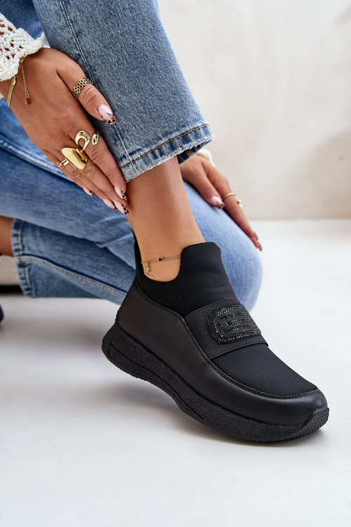 Športové Topánky Na Platforme Kožené Čierne Artiker 55C0035