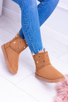 Ženské izolované topánky Snow Boots Suede Camel Biggy