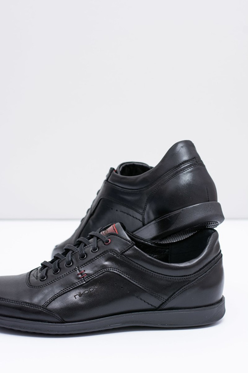 Men's Black Leather Shoes Nikopol Casual Polver