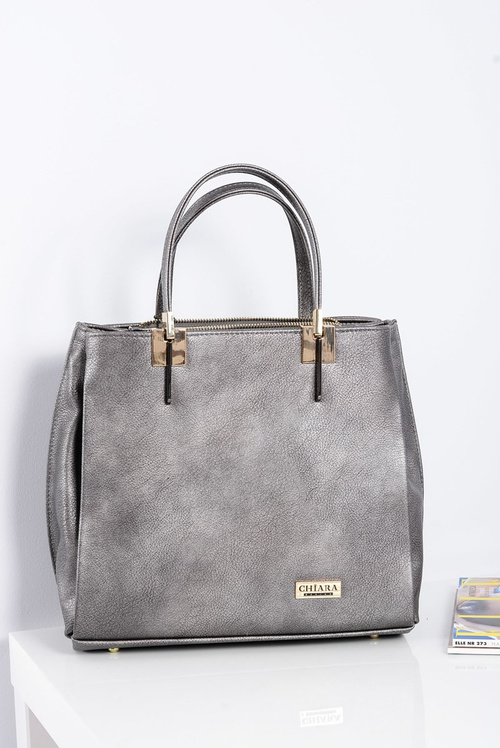 Duża Srebrna Torebka Damska + Saszetka + Lustereczko POLSKA