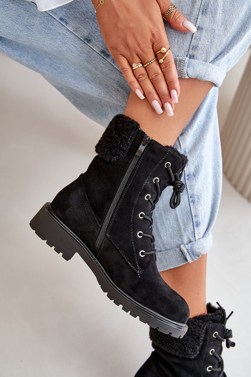 Dámske podšité pracovné topánky na zips čierne Mivael