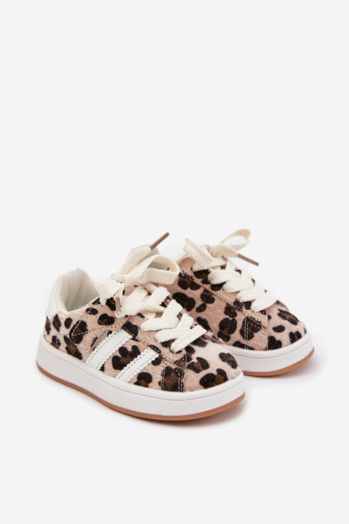 Športové Topánky Sneakers Deti Leopard Béžové Amelle