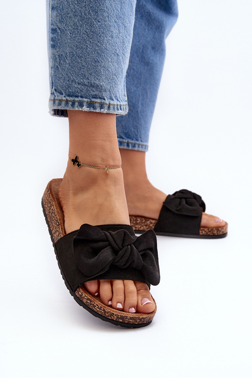 Dámske Čižmy S Mašľou Čierne Ezephira