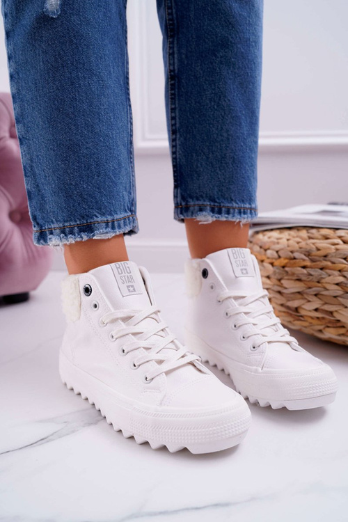 Dámske tenisky s veľkou hviezdou Vysoko izolované biele EE274146