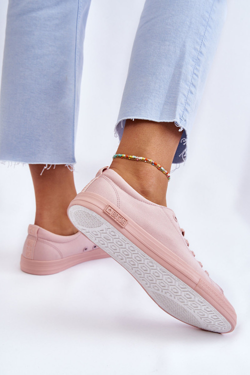 Dámské hladké nízké tenisky Big Star LL274059 Růžová