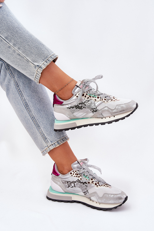 Semišové Športové Topánky Tenisky Dámske D.Franklin Ztlmená Biela DFSH387005