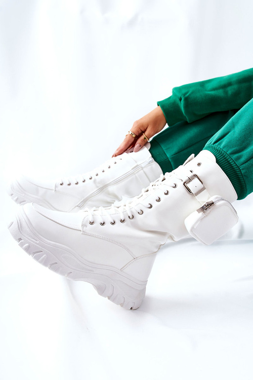 Topánky na plošine s obličkami bielymi Issanti