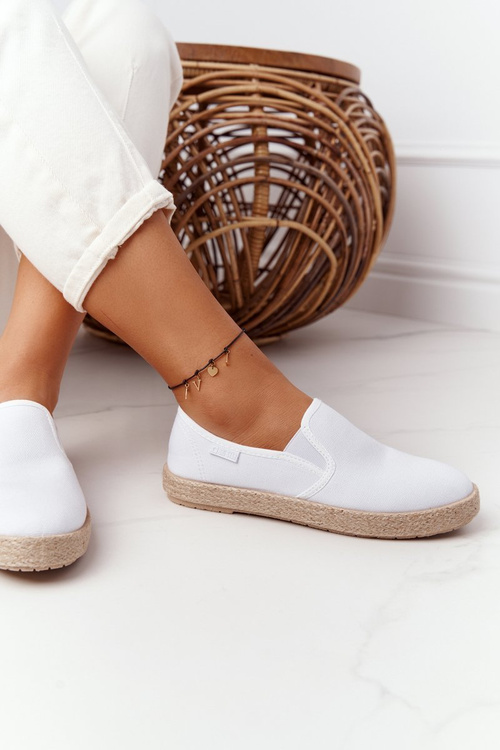 Espadrilky Na Pletené Podrážce Big Star DD274015 Bílé