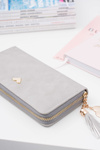 Šedá šedá veľká peňaženka Kľúč Zlaté srdce
