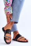 Dámske flip -flops flip -flops s dekoratívnym pásom čierny vznešený