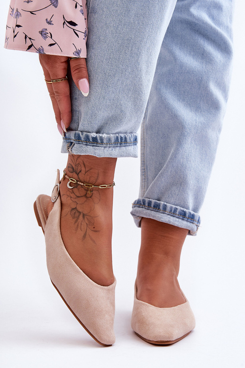 Ženské semišové baleríny béžová kenra