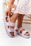 Semišové sandále na platforme Olimpia Purple Platform