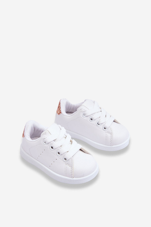 Dětské Bílé a růžové sportovní boty Glossy