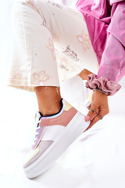 Sportovní Obuv Sneakers Na Platformě Bílé-Žluté Freedom