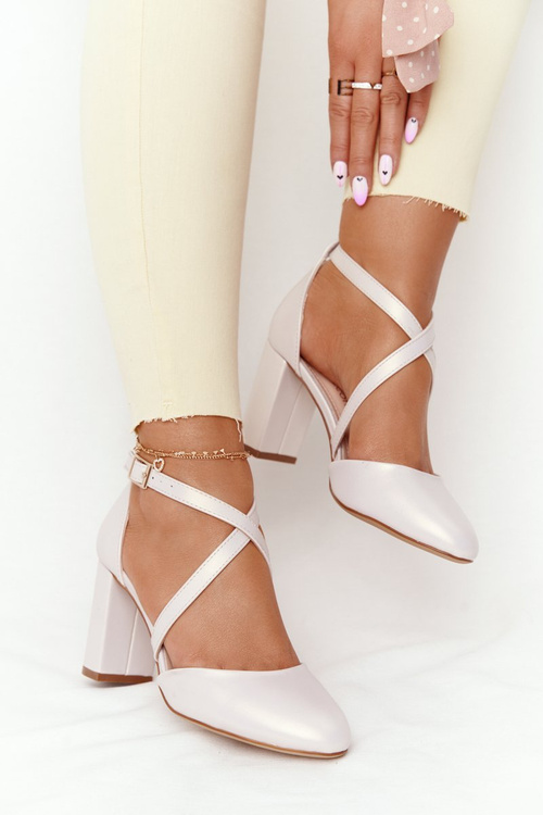 Perlové Lodičky Na Sloupu Sergio Leone SK863 Béžové