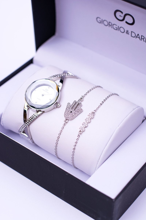Giorgio Dario Set Silver Watch Dva náramky